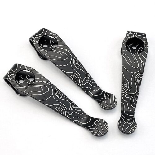 C223 Damascus pattern titanium alloy back clip integrated clip accessory